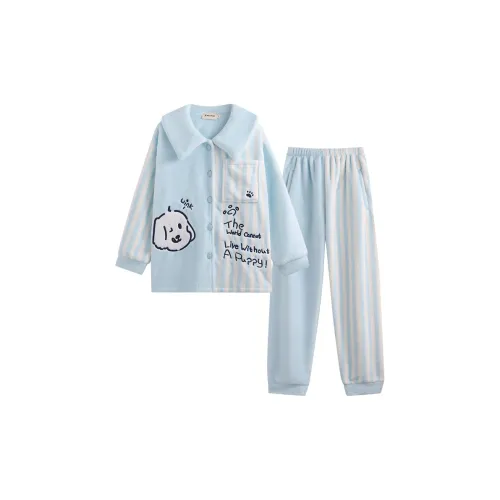 Wabi Town Пижамный комплект Женский Синий Белый