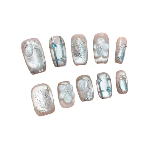 XNTX Заплатки для ногтей Ногти Art Заплатки для ногтей False Nail Короткий Квадрат Cool Color Series Телесный Стиль Instagram