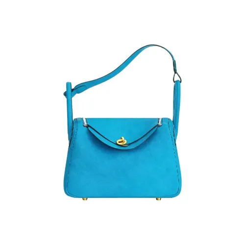 HERMES Lindy Clemence Коровья кожа Сумка Сумка через плечо Женская 0F BLEU Frida Синий