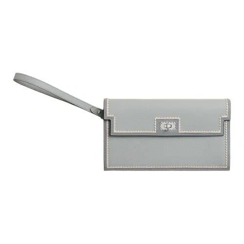 HERMES Kelly Pocket Epsom Телячья кожа Кошелек Женские Glacier Blue