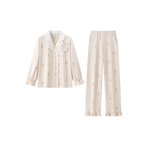 Gongdie Светло-креветочный красный женский пижамный комплект