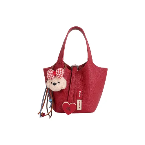 TOUTOU Первый слой кожа сумка стандартная женская вишнево-красная