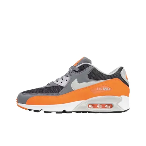 Nike Air Max 90 Износостойкий и Легкий Низкий Топ Беговые кроссовки Мужские Серый Оранжевый