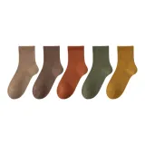 [Высокие носки 13CM] Верблюжий цвет + Кофе + Карамель + Армейский зеленый + Имбирно-желтый