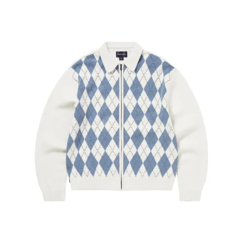 Thisisneverthat Fw25 Argyle Zip KNIT Кардиган Белый Трикотаж Унисекс