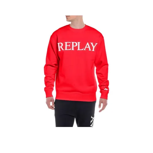 REPLAY Red Men's Sweatshirts REPLAY Красный Мужские Свитшоты