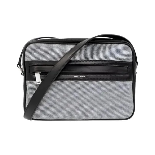 SAINT LAURENT Холст Плечевая сумка Маленькая Мужская Серый