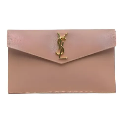 SAINT LAURENT Телячья кожа Клатч Женские Коричневый