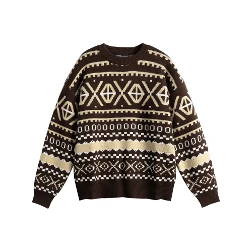 NOT BRAND ATTITUDE Жаккард Круглый вырез Свитер Унисекс