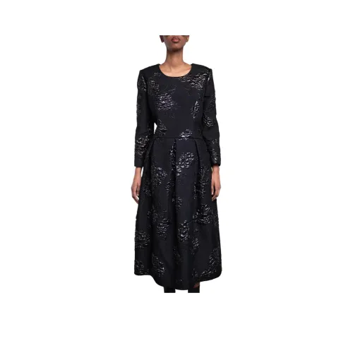 CDG Черные Женские Длинные Платья с Длинными Рукавами