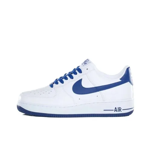 Nike Air Force 1 Slip Resistant Abrasion Resistant Низкие Скейтбординг Кроссовки Унисекс Белый Синий