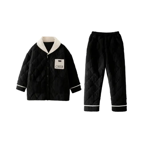 QIAOYUN Черный мужской комплект пижам