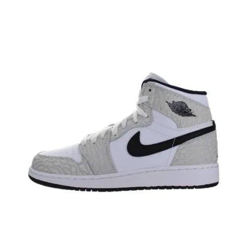 Jordan Air Jordan 1 Unsupreme Non Slip Легкий High Топ Винтажные баскетбольные кроссовки Женские Белые Цементный