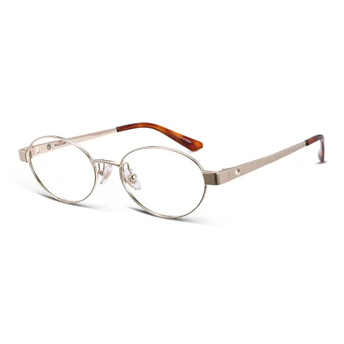 MUJOSH Металл Овал Элегантный Высокий Конец Стиль "Старые деньги" Очки с диоптриями с золотым обрамлением Унисекс Золотой