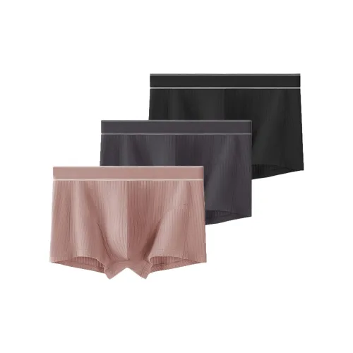 Lanza [3 упаковки] Черный + Серый + Камео Коричневый Мужские боксер-шорты