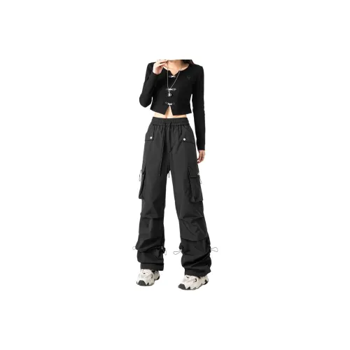 TUOFEI Черные Унисекс Карго Брюки