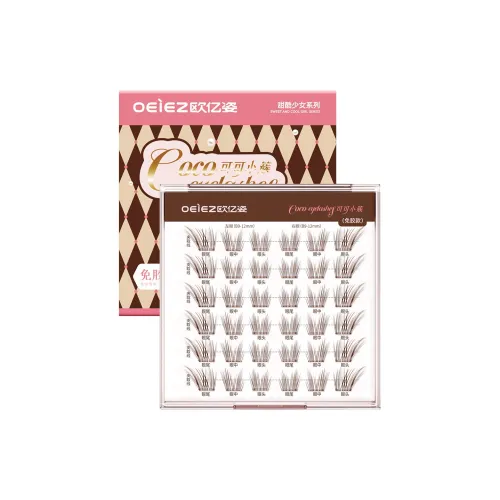 Oeiez Какао Cluster Накладные ресницы Клей Бесплатно Натуральный Искусственные Fake Озорной B Кудрявый