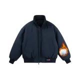 Темно-синий, синий, термический, хлопковый пуховик