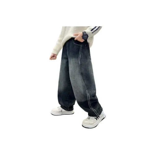 ЮЙЧЖАОЛИНЬ Синий Серый С флисовой подкладкой Bbcp BB25512 Школьный возраст Джинсы