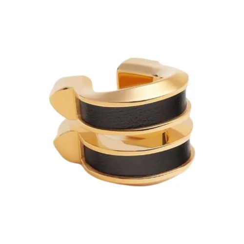 HERMES Коробка Телячья кожа Нижняя заколка Серьги On Женские Золото Черный