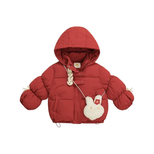 SHIBU Coco Hiri 24932 Кролик Бант Хлопковый пуховик с Сумка Красный Дошкольные Утеплённые куртки