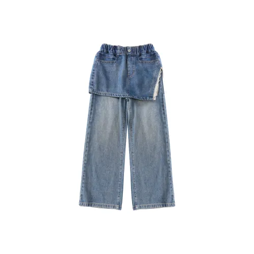 Meter Джинсы Осенние и Зимние с Подкладкой и Кружевной Отделкой Широкие Брюки