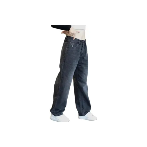 PLQV Черный Серый [С флисовой подкладкой] Мужские Джинсы