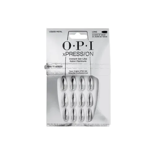 OPI Жидкость False Nail Almond Silver Solid Color Metal 30 шт