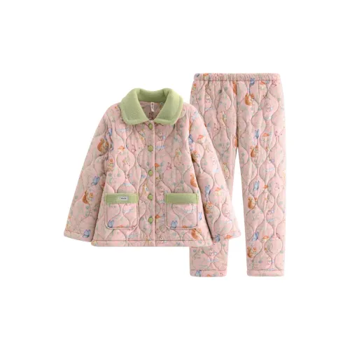 FENTENG FJ26950203 Лотосовый корень Пудра Женские Пижамные комплекты