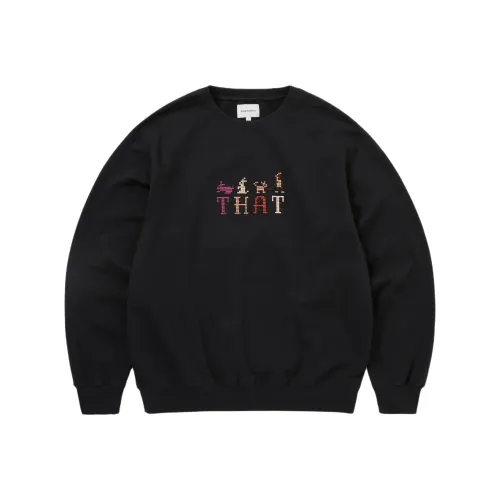 Thisisneverthat Fw25 THAT Вышитая версия Crewneck Темный Черный Свитшот Унисекс