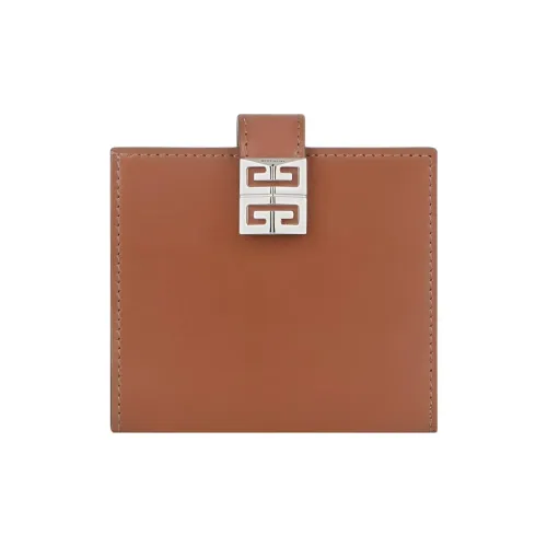 GIVENCHY 4G Телячья кожа Кошелек Маленький Женский Коричневый