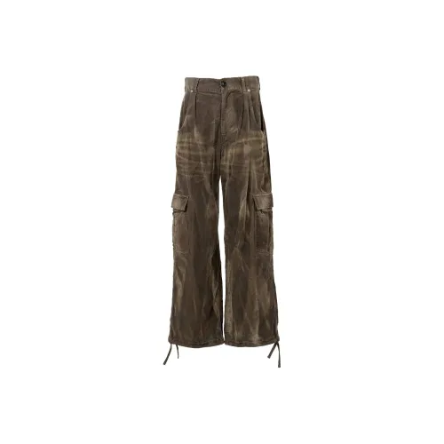 KAMIYA Fw25 Sun Выцветший LIKE Вельвет Fatigue Брюки Карго Брюки Мужские