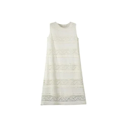 Late White Без рукавов Платье Женское