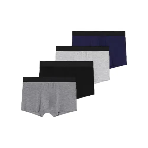 Lanza [4 пачки] Черный + Темно-синий + Темно-серый + Светло-серый Мужские боксер-шорты