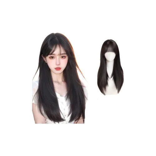 TIANKONGSHU Черная сетка длинная прямая женская парик из смешанного шелка
