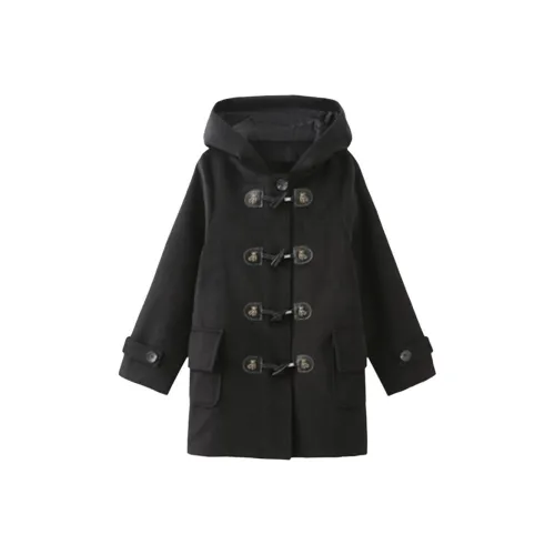 BVODE Черное пальто с бейджем и подкладкой женское