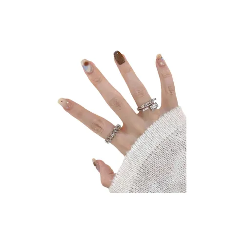 T Z Винтаж Осенний Зимний Цвет Амбер Модный False Nail Короткий Коричневый Смужка Сверкающий