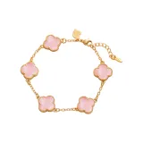 Браслет с четырехлистным клевером [Розовый]