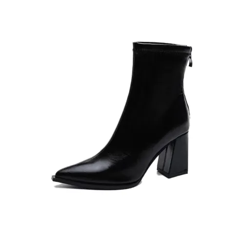 Wuji ботильоны без подкладки черные женские