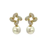 Элегантность, нишевый, квадратный, жемчужный, серьги с застежкой-клипом