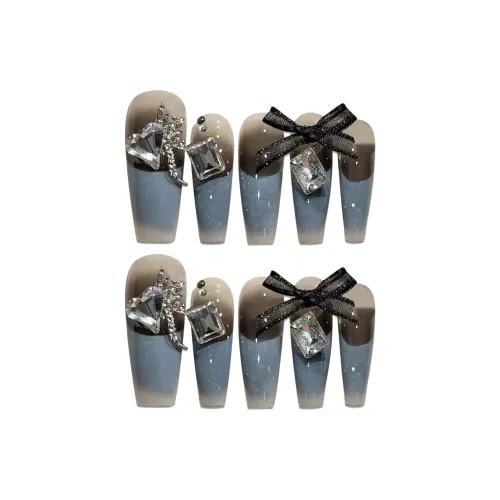 Yun Yue Joe Смешанный Синий Бант Стразы Украшенный Французский Таинство OF Пламя Фальшивая Погоня Длинный 30 мм