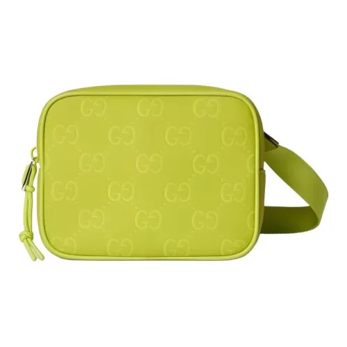 GUCCI GG Monogram Матовый Резиновый Плечевая сумка Мини Унисекс ACID Зеленый