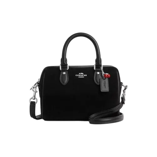 COACH Rowan Suede Crossbody Bag Mini Women's Black