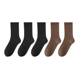 [Носки до колена 18 см] 3 упаковки черные + 2 упаковки кофейные