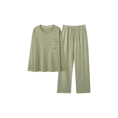 WANANNI Травяной Зеленый Мужской Пижамный Комплект