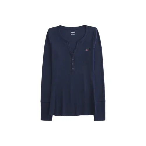 Hollister Морской Синий Женские T-Рубашки