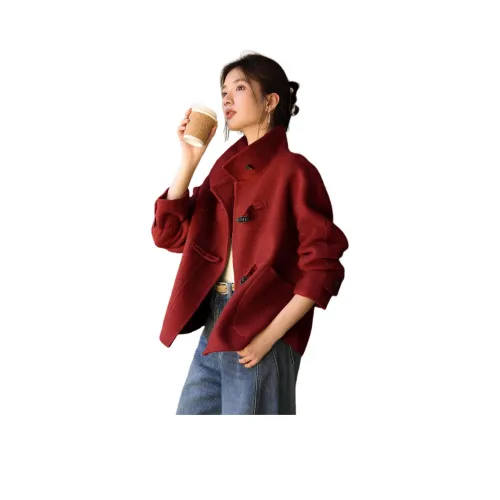 XWI Бордово-красное женское пальто