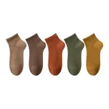 [Короткие носки 9CM] Верблюжий цвет + Кофе + Карамель + Армейский зеленый + Имбирно-желтый