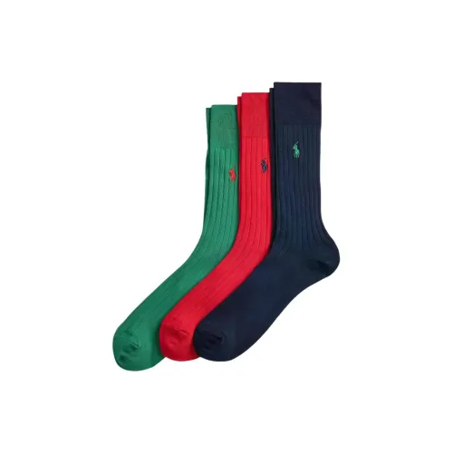 Polo Ralph Lauren Fw25 Высокие носки Мужские упаковка из 3 пар