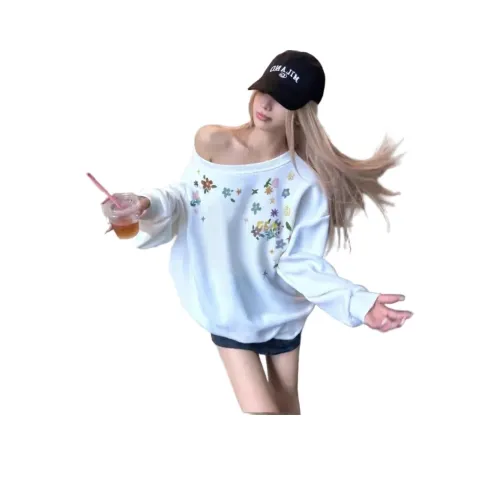 COVER TIME Белый Женский Свитшот